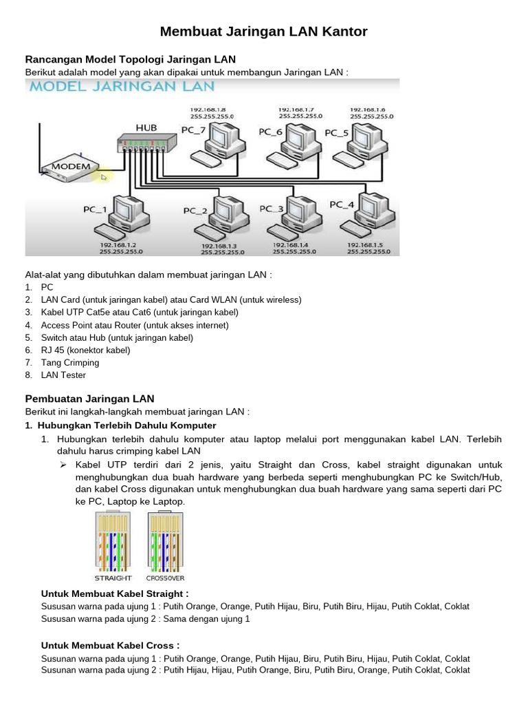 Panduan Membuat Jaringan LAN Kantor | PDF