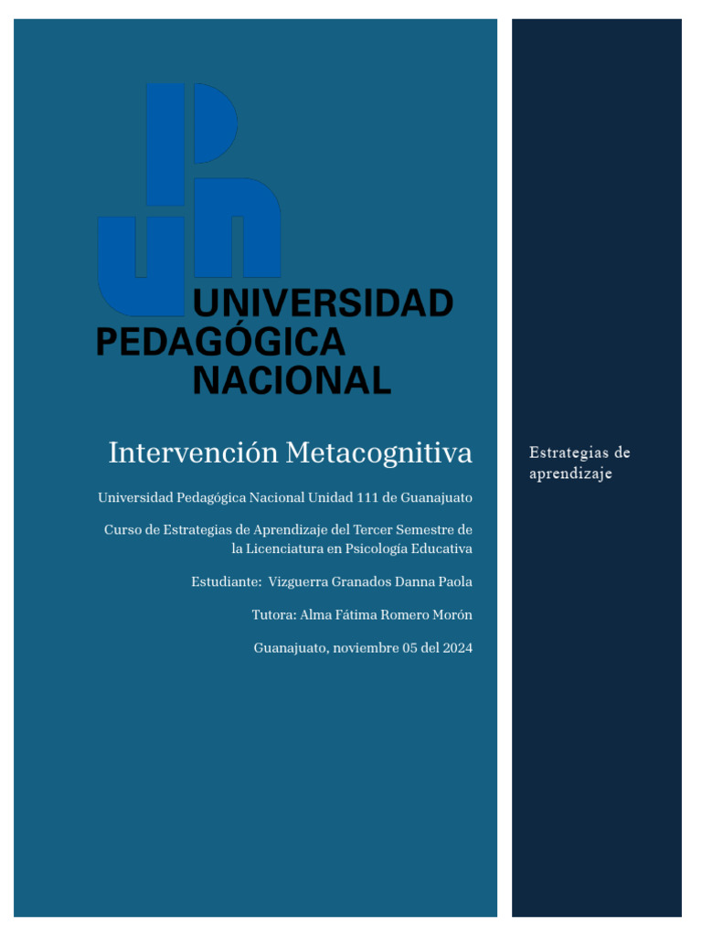 Estrategias Metacognitivas en Aprendizaje | PDF | Metacognición ...