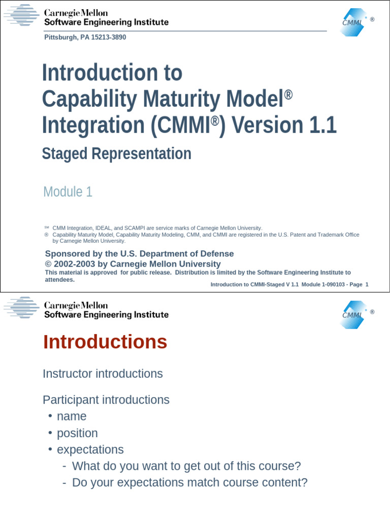 Introduction To Capability Maturity Model®Integration (CMMI®) | PDF