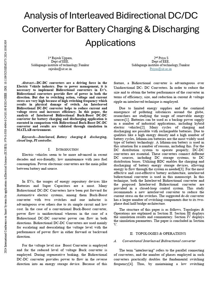 Interleaved Bidirectional DC-DC Converter Analysis | PDF | Inductor ...