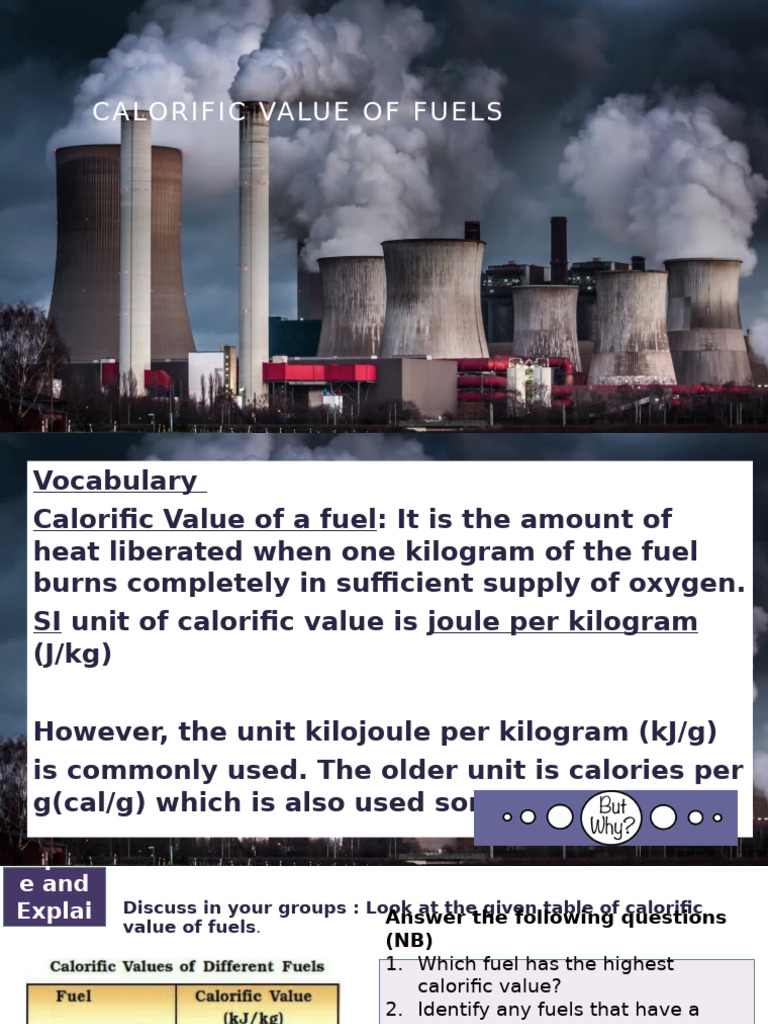 Calorific Values of Common Fuels | PDF | Calorie | Fuels