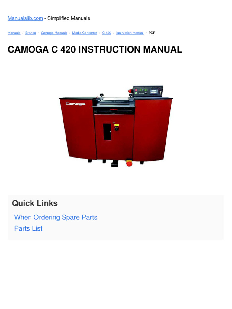 Camoga C 420 Instruction Manual | PDF | Switch
