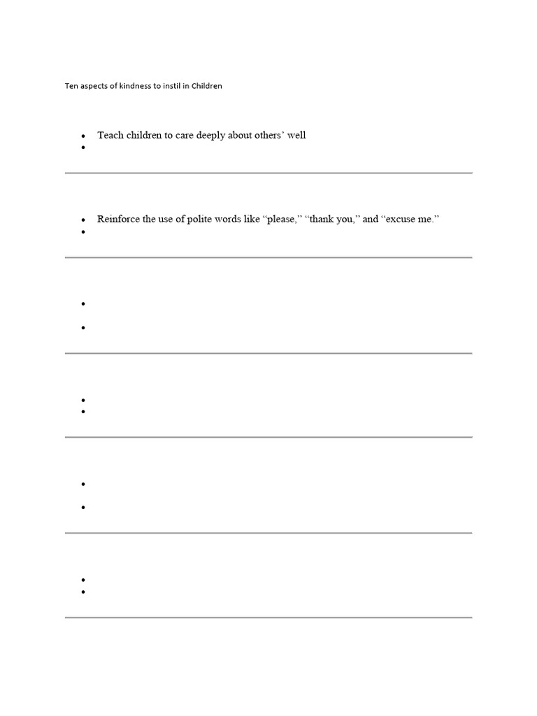 10 Ways to Teach Kindness to Kids | PDF