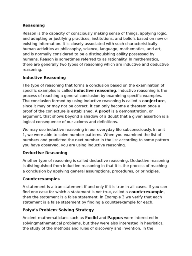 Inductive Reasoning and Problem Solving | PDF | Reason | Inductive ...