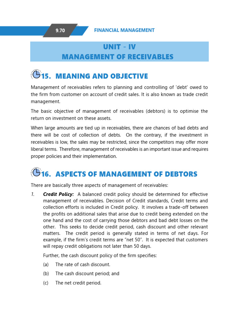 Management of Receivables Explained | PDF | Factoring (Finance ...