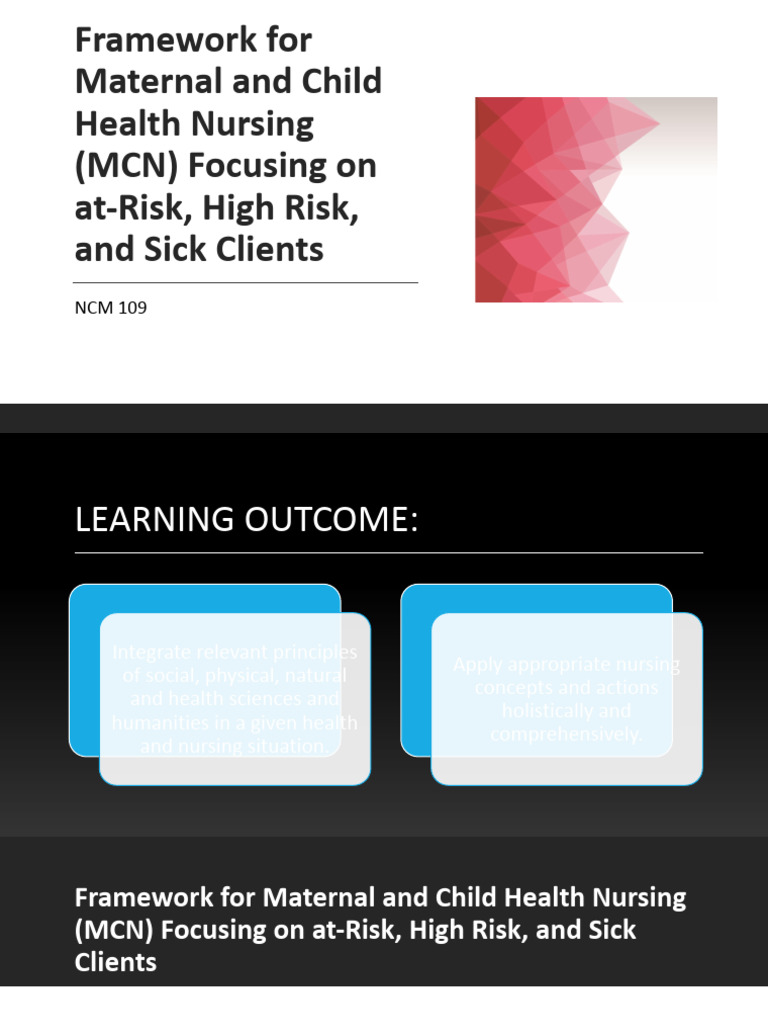 Maternal and Child Health Nursing Framework | PDF | Genetic Disorder ...