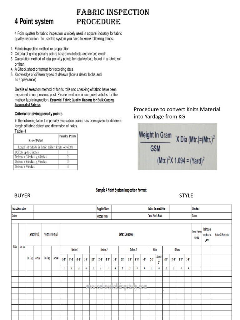 Fabric Quality Evaluation Process | PDF