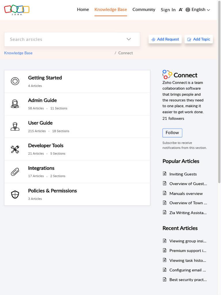 Zoho Knowledge Base Setup Guide | PDF | Software | Computing