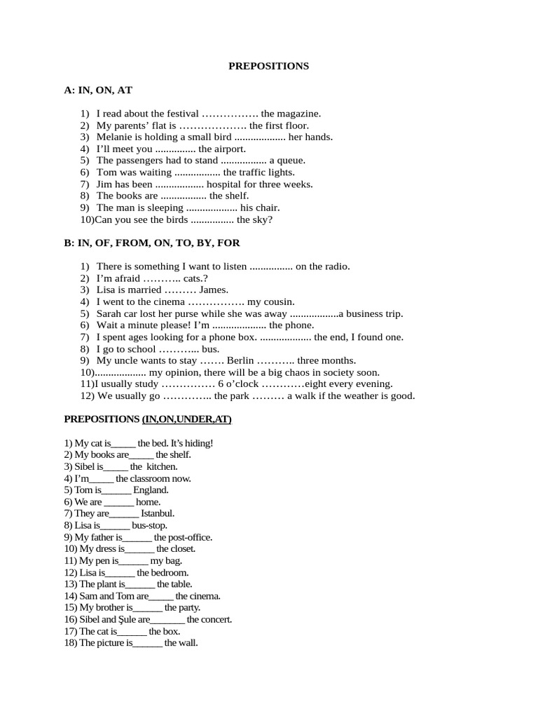 Prepositions | PDF