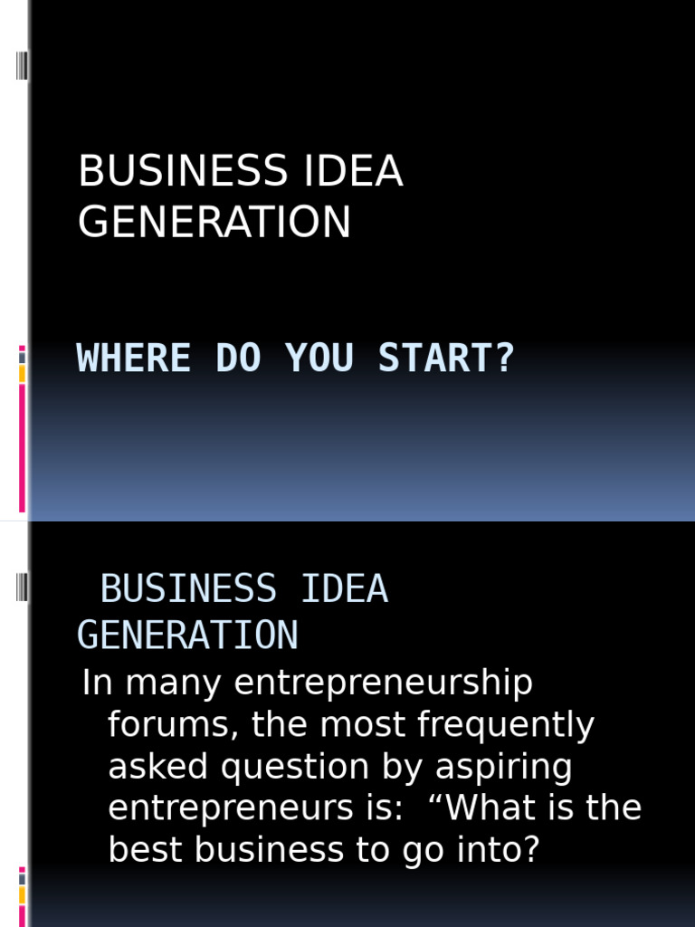 Business Idea Generation Strategies | PDF | Franchising
