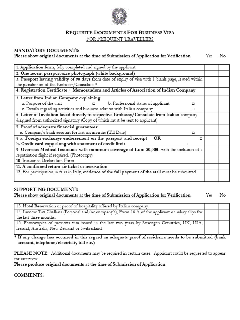 Business-Visa-Ft - For Italy Frequent Visitors | PDF | Travel Visa ...