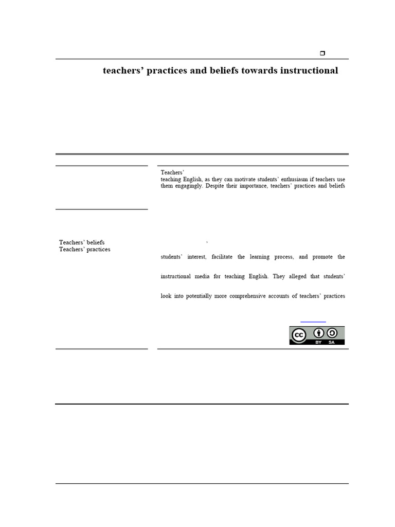 Indonesian Teachers' Media Practices in EFL | PDF | Teachers | Curriculum