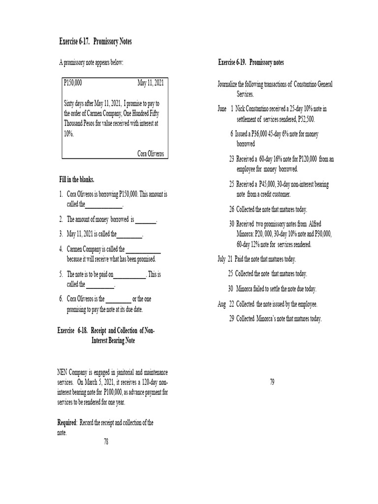 Promissory Notes and Transactions Guide | PDF | Private Sector | Debt