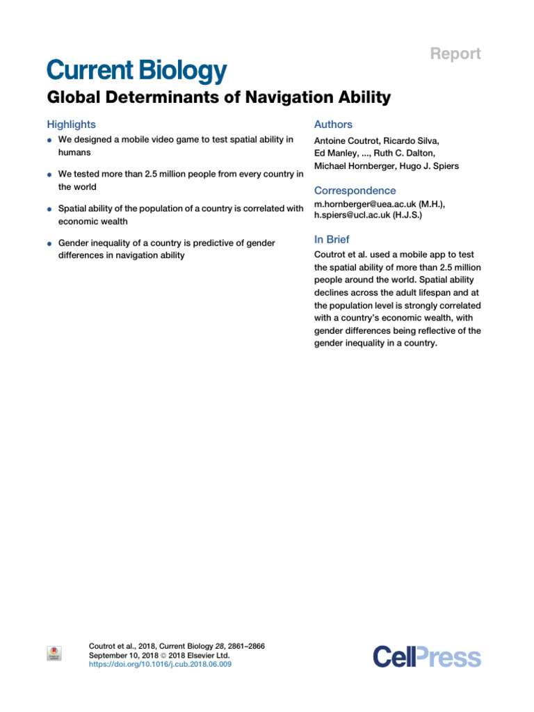 Global Navigation Ability Study Insights | PDF | Navigation ...