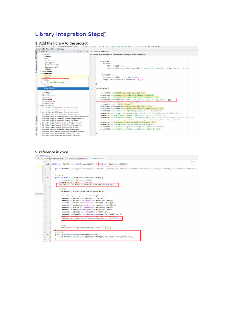 Android Library Integration Steps | PDF