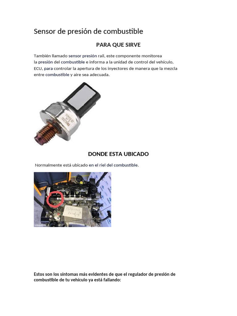 Sensor de presión de combustible | PDF