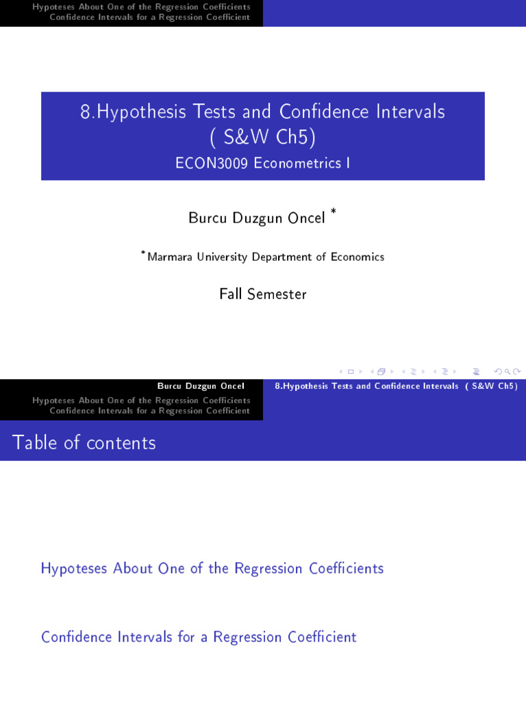 Regression Coefficients: Hypotheses & Intervals | PDF | Hypothesis ...