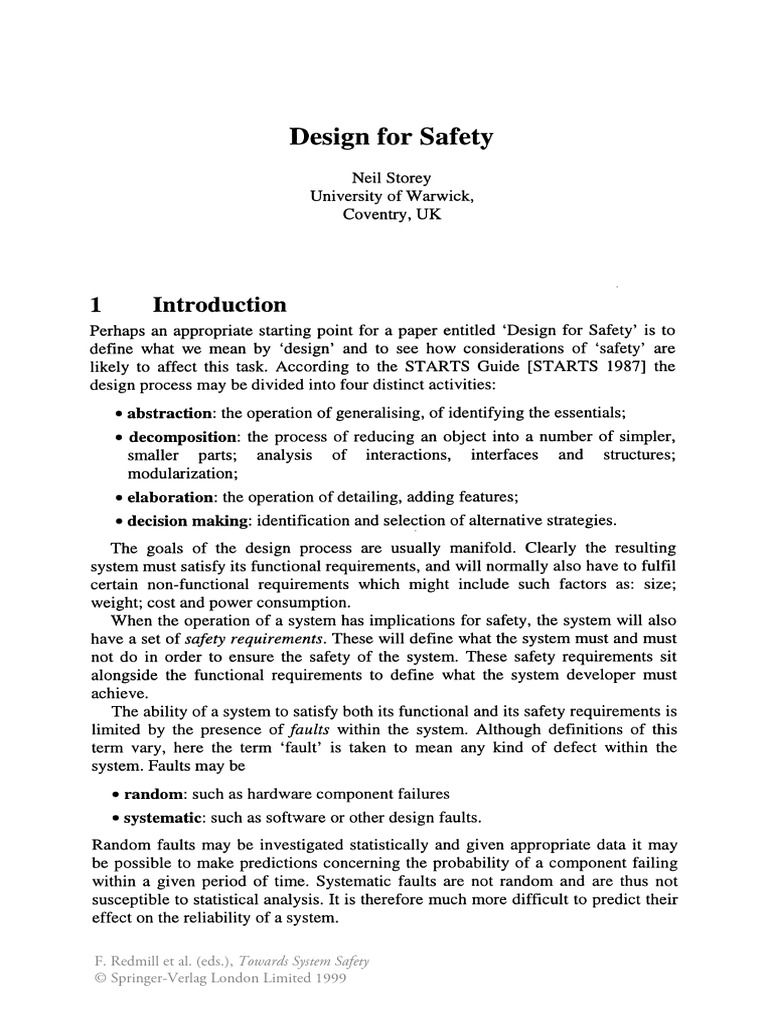 Design for Safety in System Development | PDF | Reliability Engineering ...
