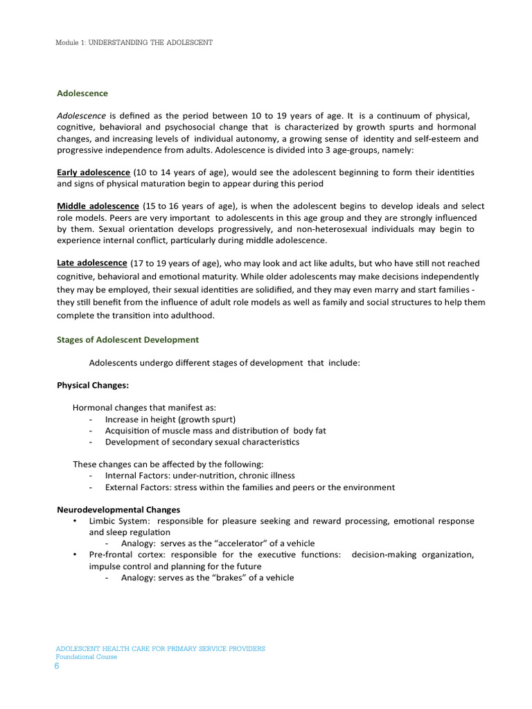 Adolescent Development and Health Insights | PDF | Adolescence ...