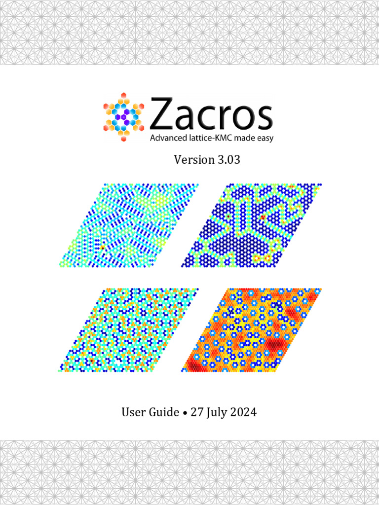 Zacros 3.03 KMC Software Guide | PDF | Command Line Interface | Computing
