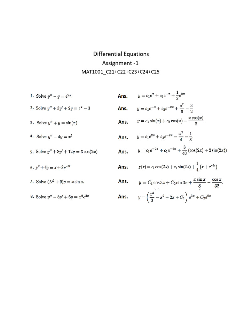 Calculus and Laplace Transforms Assignment | PDF