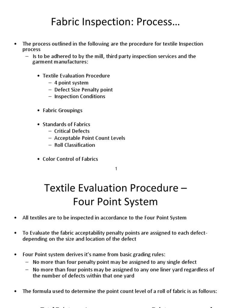 4 Point System for Fabric Inspection | PDF | Textiles | Wool