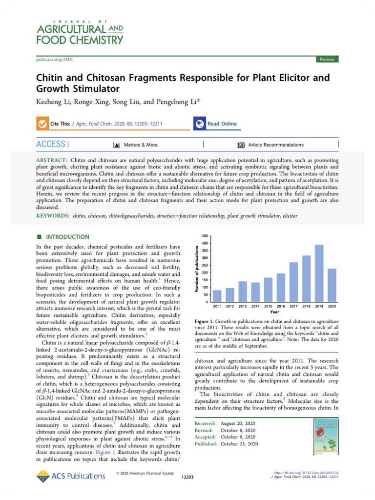 Li Et Al 2020 Chitin and Chitosan Fragments Responsible For Plant ...