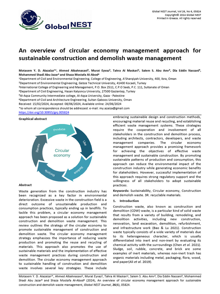 Circular Economy in Construction Waste Management | PDF | Waste | Life ...