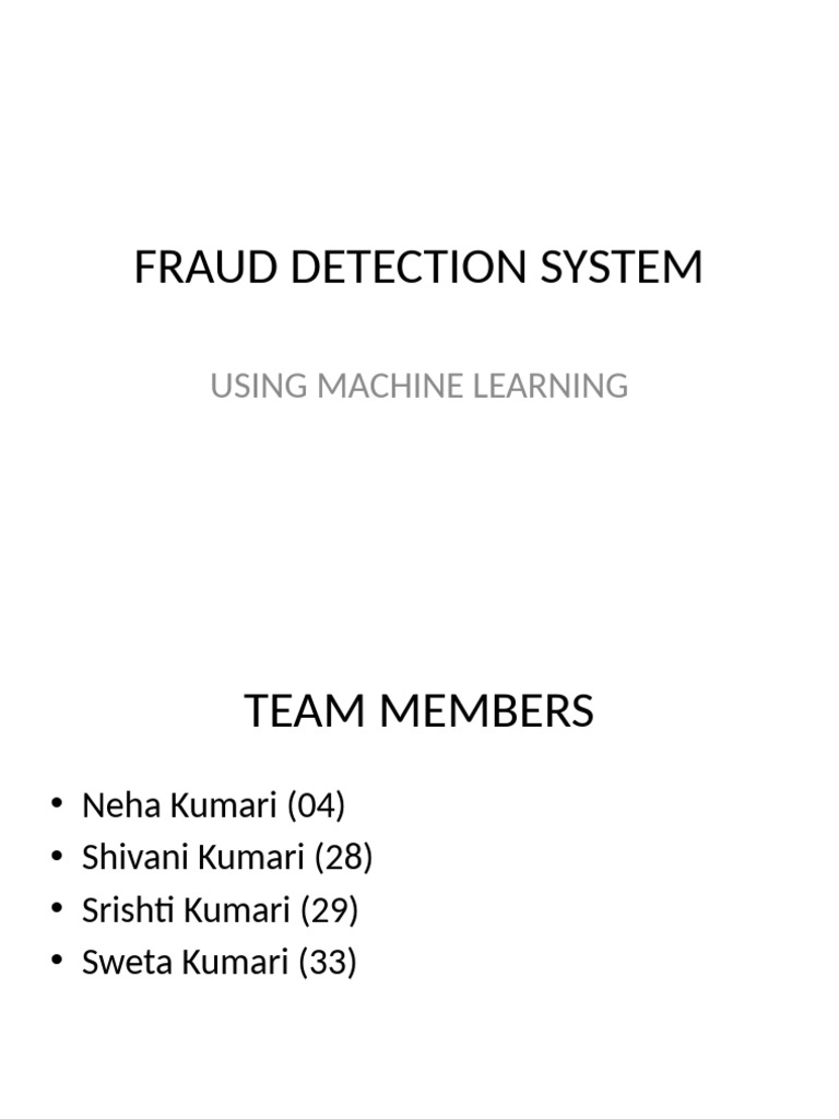 Machine Learning for Fraud Detection | PDF