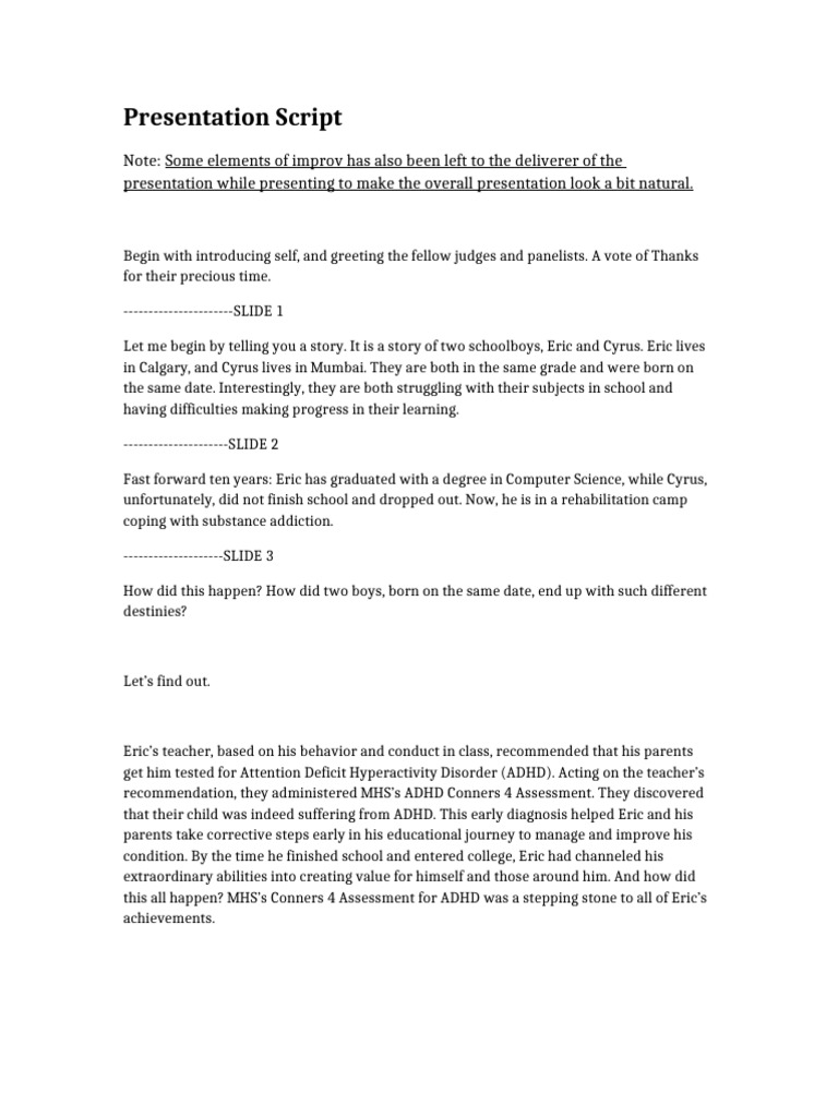 Corrected_Script | PDF | Attention Deficit Hyperactivity Disorder ...