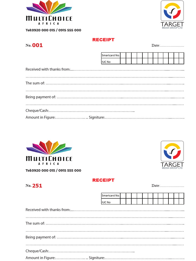 DSTV Receipt FFF | PDF | Cheque | Banking Technology