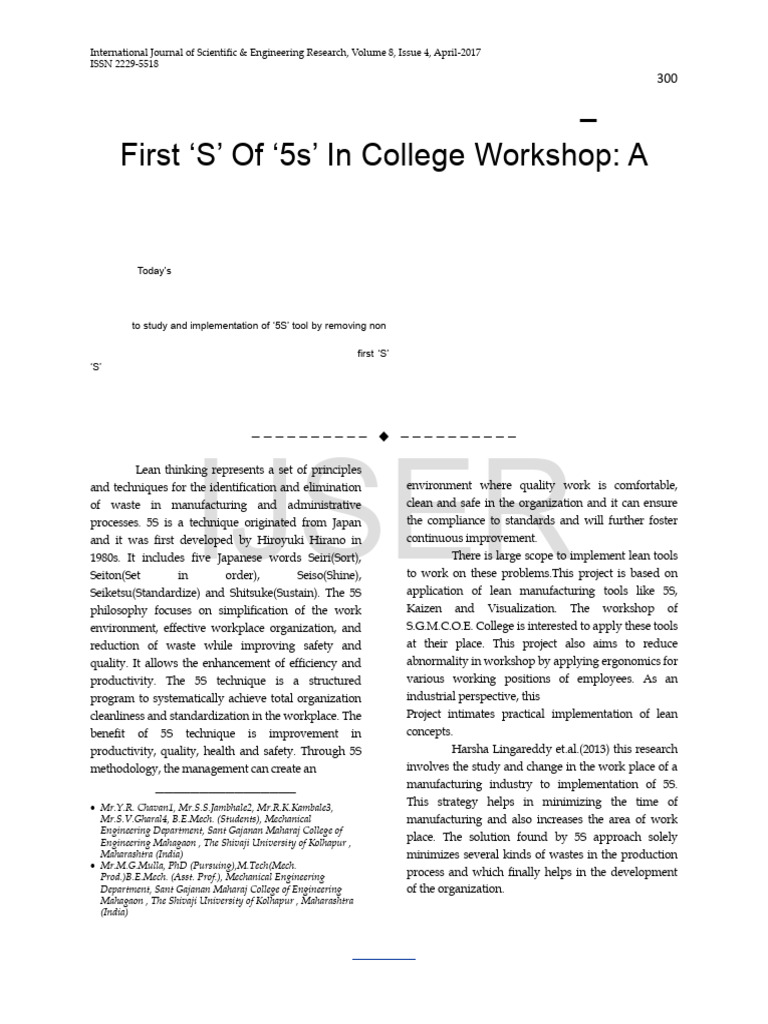 5S Implementation in Engineering Workshop | PDF | Business | Lean ...