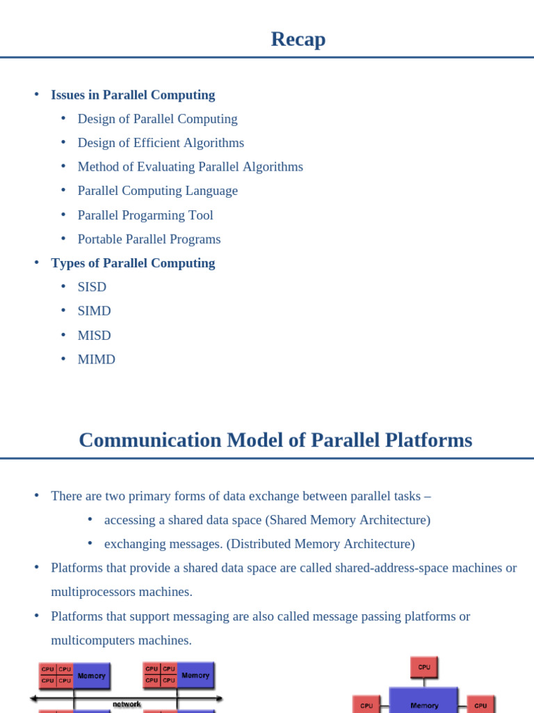09 Communication models of Parallel platforms | PDF | Parallel ...