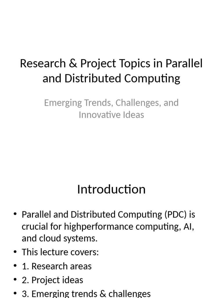 PDC Research and Project Ideas | PDF