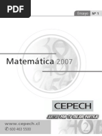 Ensayo Matematica Cepech Nº 1 2007