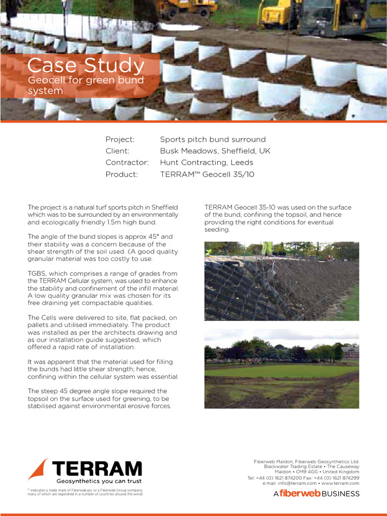 Geocell For Green Bund System Busk Meadow TGBS Case Study | PDF | Soil ...