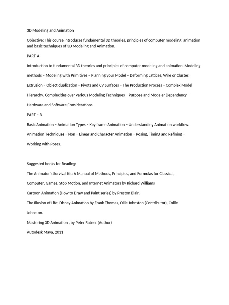 CSD - 3D Animation | PDF
