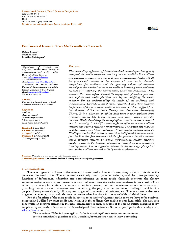 Mass Media Audience Research Insights | PDF | Mass Media | Market ...