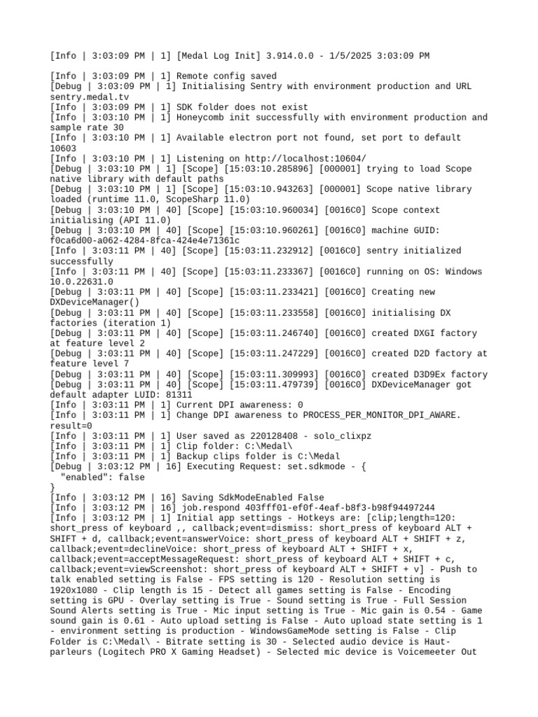 Medal App Initialization Log 3.914.0.0 | PDF | Keyboard Shortcut ...