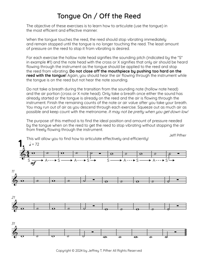 Tongue On - Off Reed - With Instructions | PDF | Musical Instruments