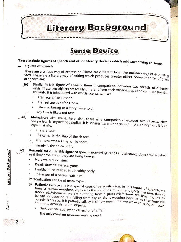 Poetic Devices Acme Class 10th | PDF