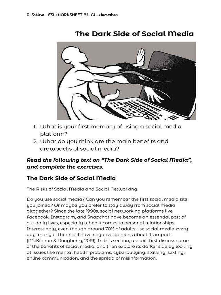 The Dark Side of Social Media B2 C1 LEVEL INVERSIONS PDF