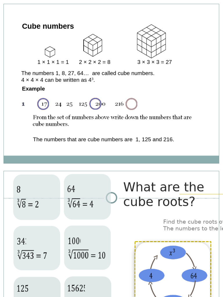 Understanding Cube Numbers and Roots | PDF | Numbers | Number Theory