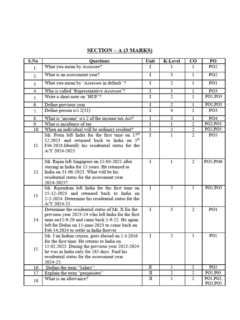 Income Tax Key Questions for 2025 | PDF | Expense | Depreciation