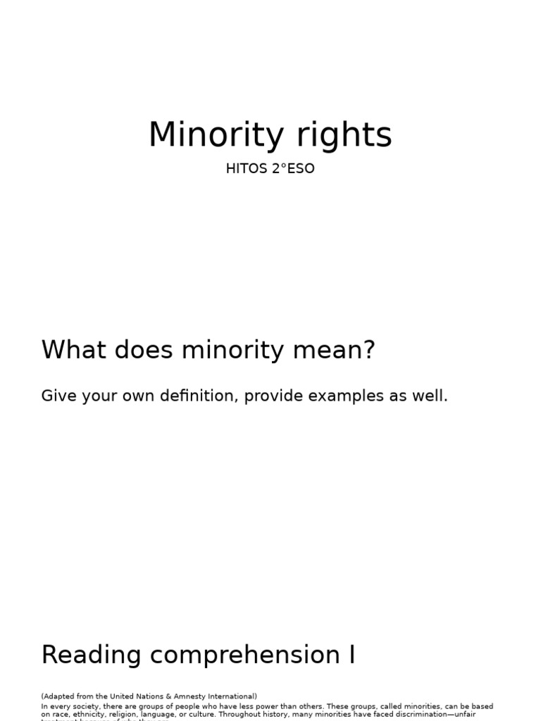 Minority Rights 3 | PDF | Minority Group | Discrimination
