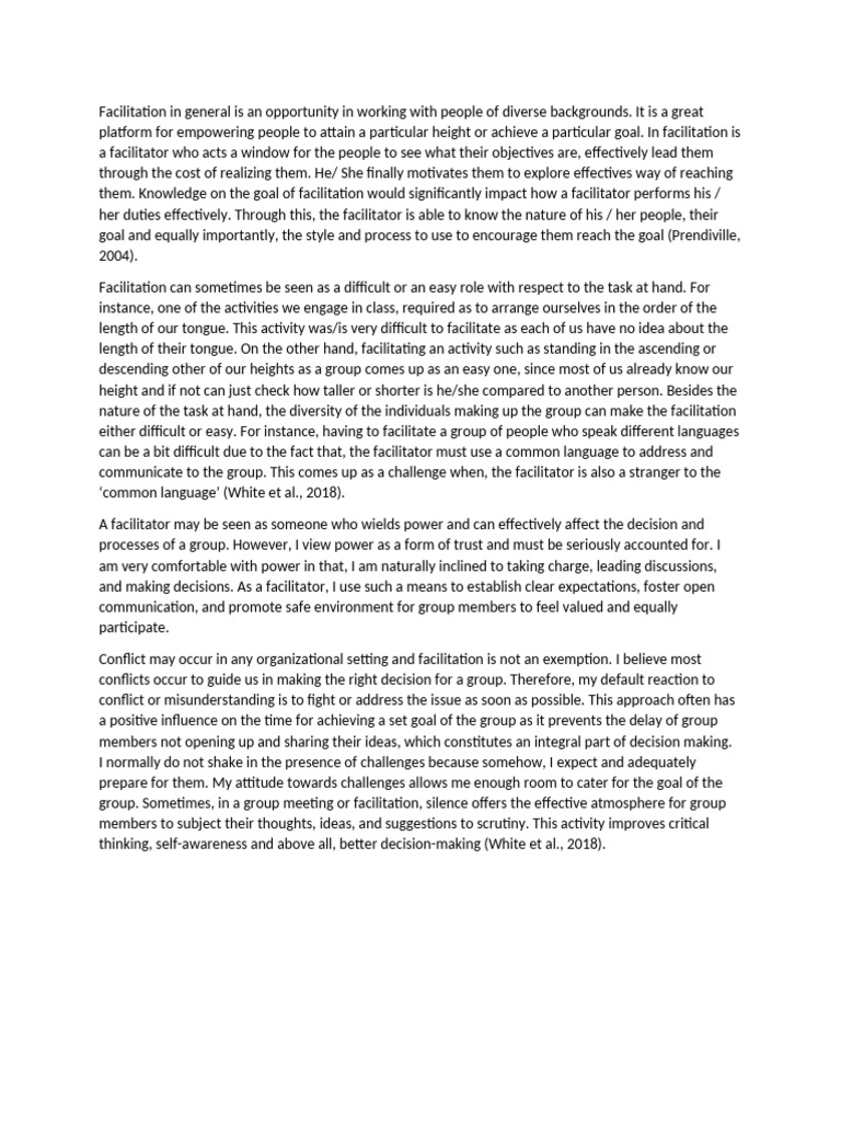 Effective Facilitation Strategies Explained | PDF | Goal | Facilitator