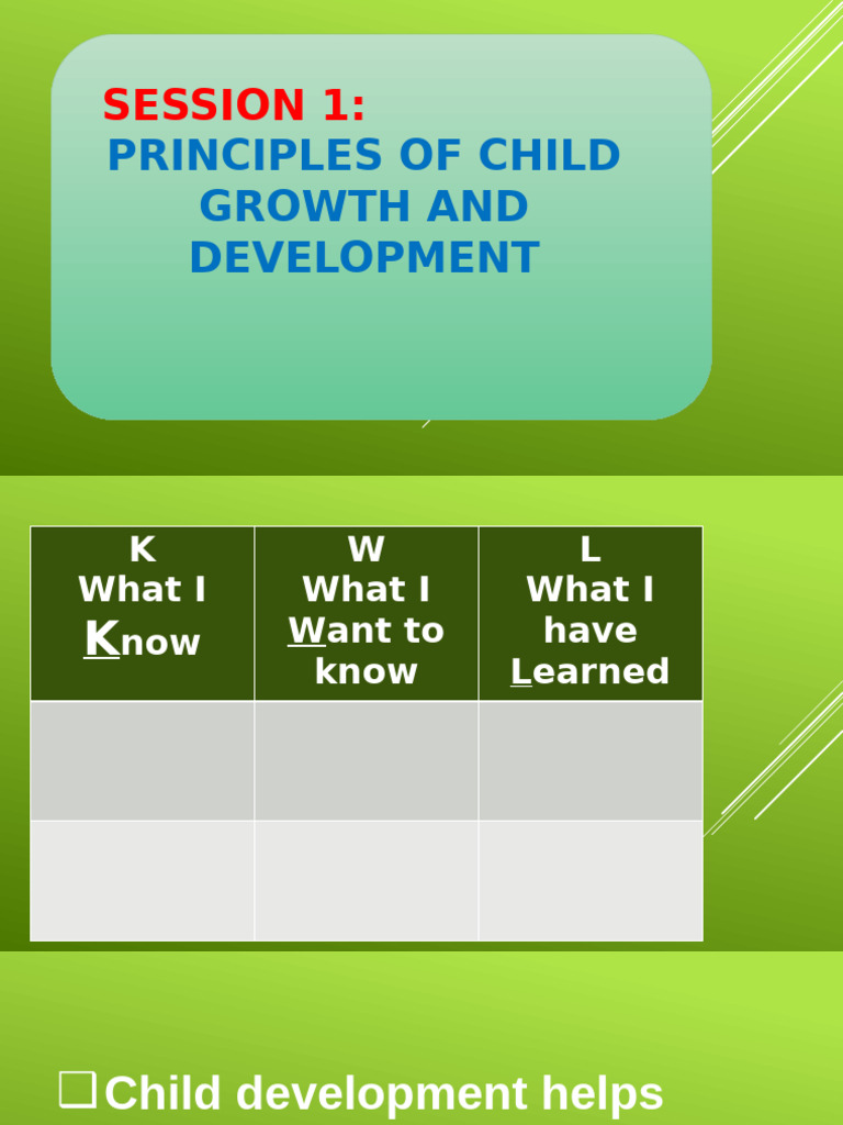 ELLN PPT Session 1 Principles of Child Development | PDF | Child ...