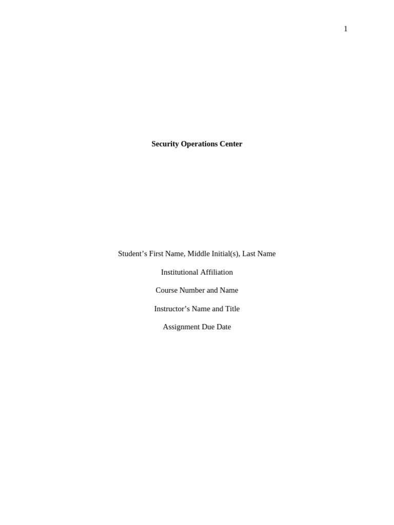 Security Operations Center | PDF | Computer Security | Security