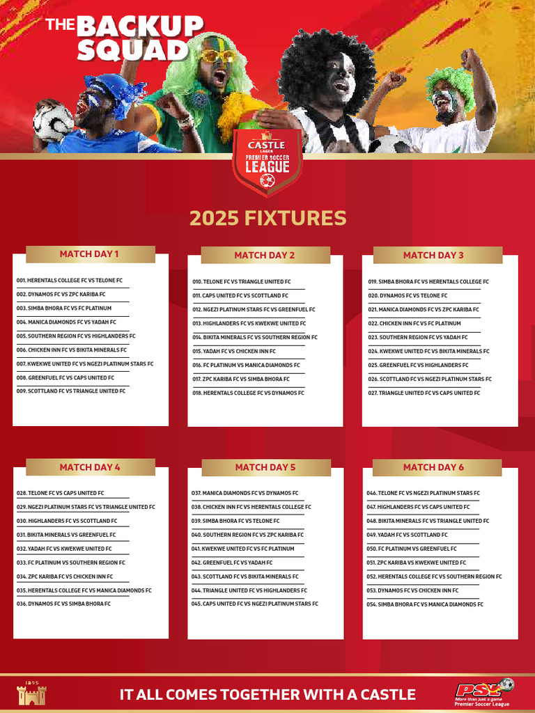 PSL 2025 Fixtures and Schedule | PDF | Association Football Teams | Sports