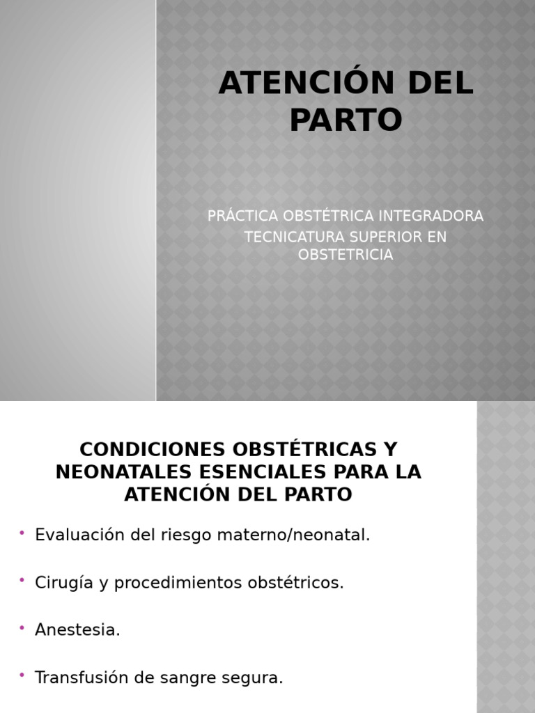 Atención Integral del Parto y Neonatos | PDF | Parto | Partería